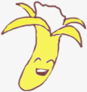 黄色卡通香蕉小人素材