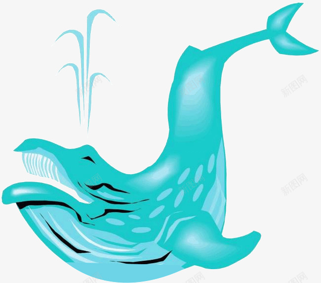 海洋海豚png免抠素材_新图网 https://ixintu.com 卡通海豚 手绘海豚 水花 蓝色海豚
