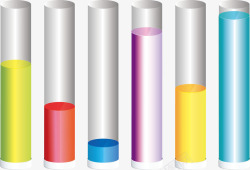 液体流量彩色柱形图矢量图素材