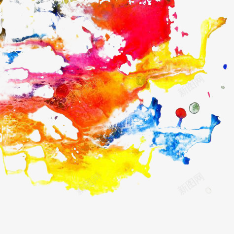 多彩水彩图案png免抠素材_新图网 https://ixintu.com 七彩 创意 底纹 抽象 油漆 纹理 韩国素材