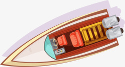 红色游艇卡通多彩游艇高清图片