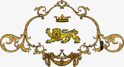 巴洛狮子雕花巴洛克徽章矢量图高清图片
