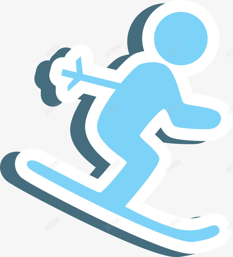 com 人物贴纸 健康 强身健体 滑雪小人 运动健身 锻炼