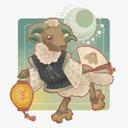 生肖趣味手绘羊手绘羊矢量图高清图片