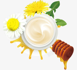 蜂蜜保湿化妆品蜂蜜菊花面霜高清图片