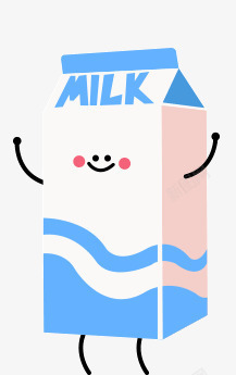 卡通牛奶牛奶盒子素材