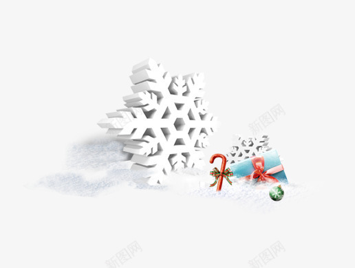 立体雪花帽子png免抠素材_新图网 https://ixintu.com 圆球 帽子 拐杖 立体 雪花