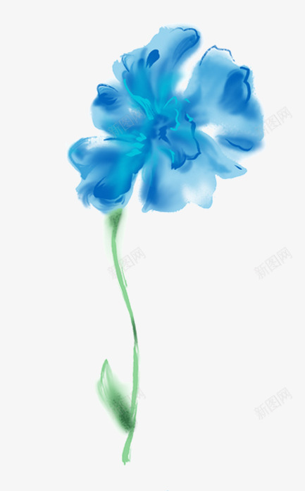 蓝色墨水花png免抠素材_新图网 https://ixintu.com 墨水 花朵 蓝色鲜花 鲜花