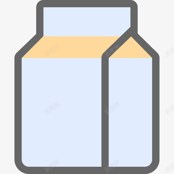 牛奶盒子png免抠素材_新图网 https://ixintu.com 一个 卡通 手绘 牛奶盒子 简图 蓝色 黄色