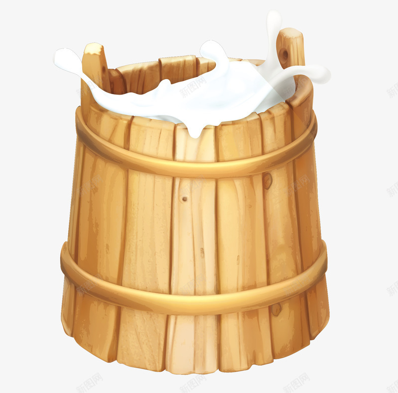 棕色木制牛奶桶png免抠素材_新图网 https://ixintu.com 木制木桶 木制牛奶桶 木桶png 棕色木桶 矢量木桶