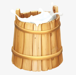 棕色木桶棕色木制牛奶桶高清图片