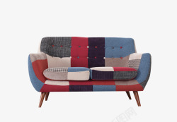 色彩沙发多色拼接布艺沙发高清图片