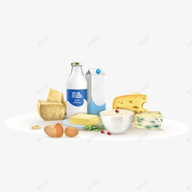 手绘早餐矢量图eps免抠素材_新图网 https://ixintu.com 奶酪 手绘 早餐 牛奶 白色 美食 面包 鸡蛋 黄色 矢量图