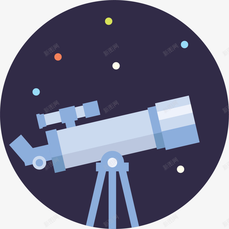 蓝色卡通天文望远镜png免抠素材_新图网 https://ixintu.com 4月12号 世界航天日 天文望远镜 太空 宇宙 航空 蓝色望远镜