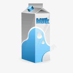 蓝色盖子盒装牛奶矢量图高清图片