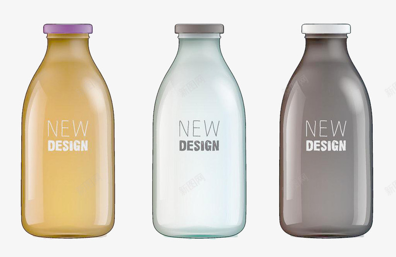 可爱牛奶瓶png免抠素材_新图网 https://ixintu.com 产品实物 玻璃瓶 瓶子设计