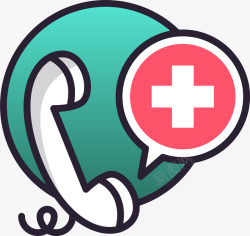 医院logo救援电话图标矢量图高清图片