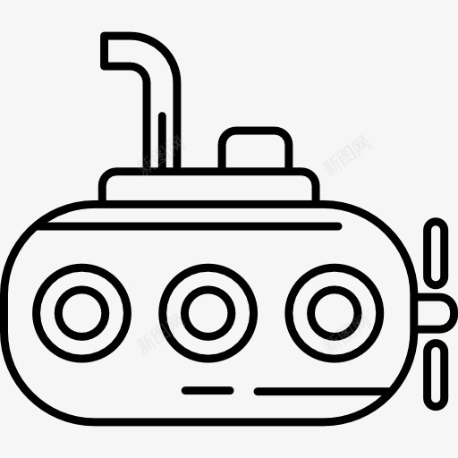 小潜艇图标png_新图网 https://ixintu.com 导航 潜艇 航海 航行 运输