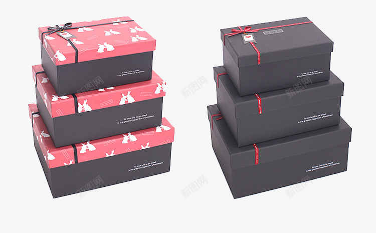 红色与黑色包装盒png免抠素材_新图网 https://ixintu.com 不同规格礼盒 个性设计礼盒 包装彩盒 温馨礼盒