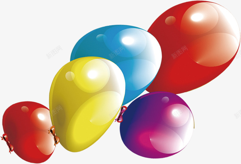 卡通椭圆形多彩气球png免抠素材_新图网 https://ixintu.com 卡通 椭圆形 气球