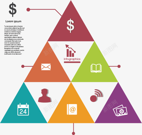 三角形信息图png免抠素材_新图网 https://ixintu.com PPT 信息 分类 商务 图表 多彩 示意图 立体 统计 说明 质感