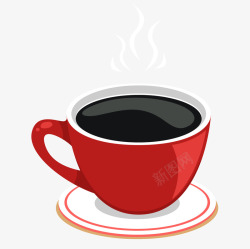 杯杯红色马克杯杯咖啡饮料手绘牛奶咖高清图片
