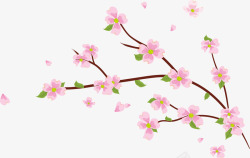 桃花漫画手绘粉色桃花矢量图高清图片