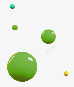 手绘绿球素材