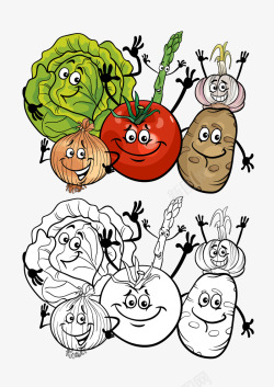 蔬菜造型可爱卡通蔬菜形象矢量图高清图片
