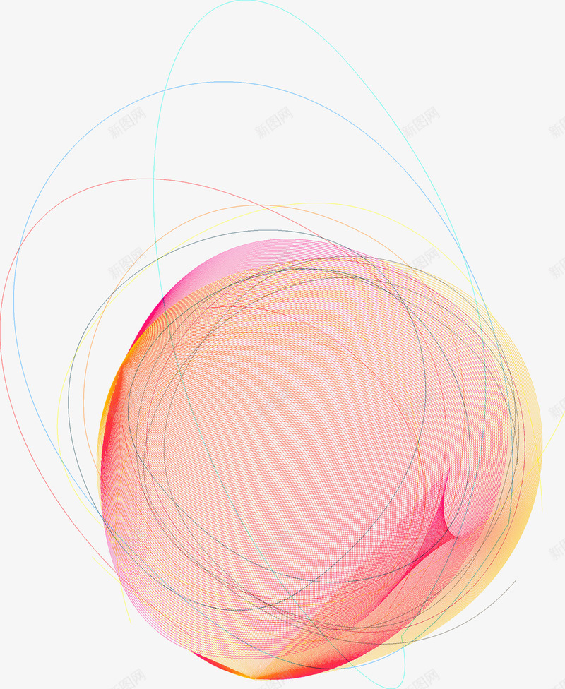 炫彩线条png免抠素材_新图网 https://ixintu.com 圆形 多彩 条纹 流线 炫彩 科技 线型 线条 背景