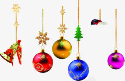 彩色可爱圣诞圆球装饰素材