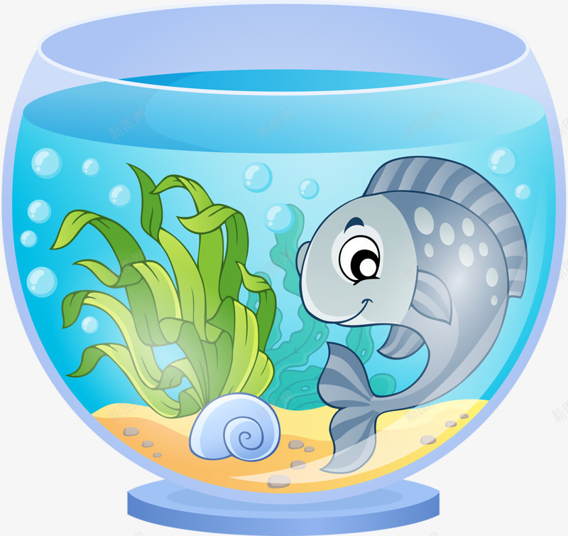 透明的鱼缸png免抠素材_新图网 https://ixintu.com 卡通 易碎 玻璃 透明