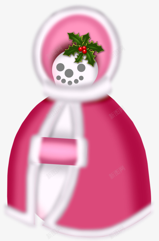 穿着披风的雪人png免抠素材_新图网 https://ixintu.com 冬天 卡通 粉色 雪人