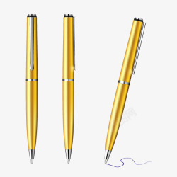 黄色钢笔矢量图素材