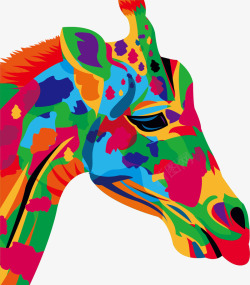 彩色的马头彩色涂鸦马头高清图片