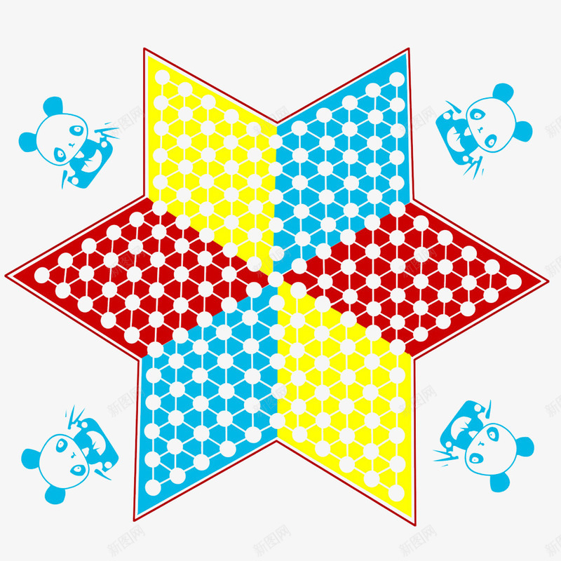 五彩多角形png免抠素材_新图网 https://ixintu.com 个性五角 五彩多角形 印章五角星 多彩的 好玩的 红色 蓝色