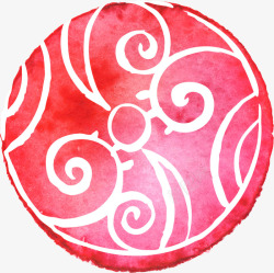 红色印花圆球素材