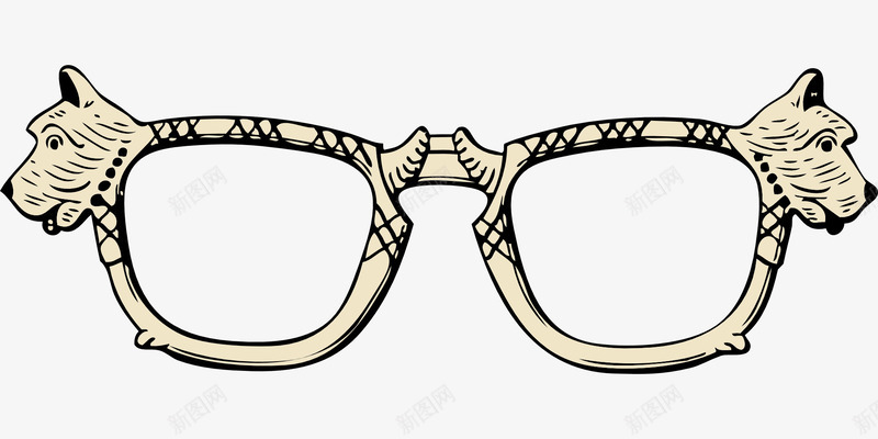 带狗图案的眼镜png免抠素材_新图网 https://ixintu.com 光学 眼睛玻璃框架 眼镜 视觉