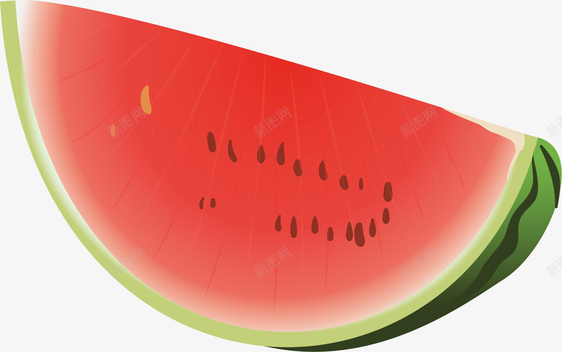 红色的西瓜瓤矢量图ai免抠素材_新图网 https://ixintu.com 红色的西瓜 绿色的西瓜皮 黑色的瓜子 矢量图