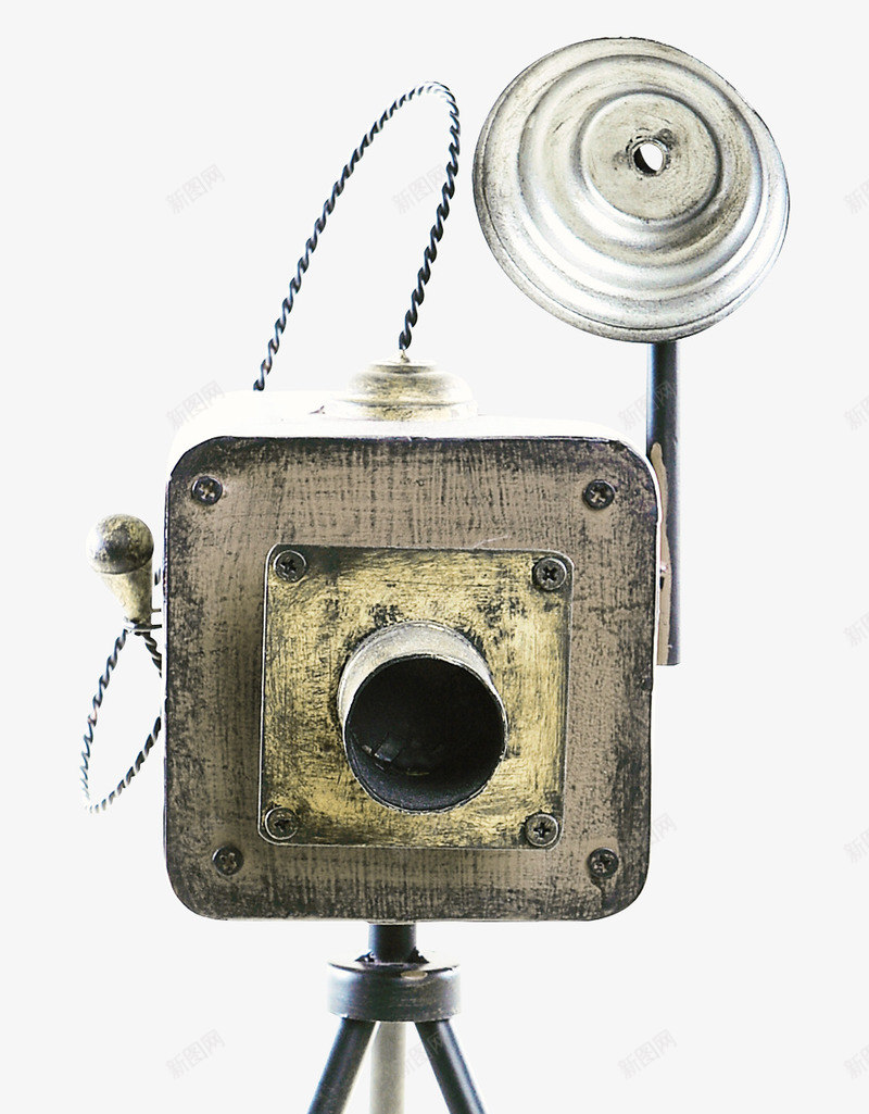 金属复古相机png免抠素材_新图网 https://ixintu.com 古典相机 复古相机 支架相机 金属相机