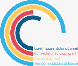 创意多彩圆弧信息图表素材