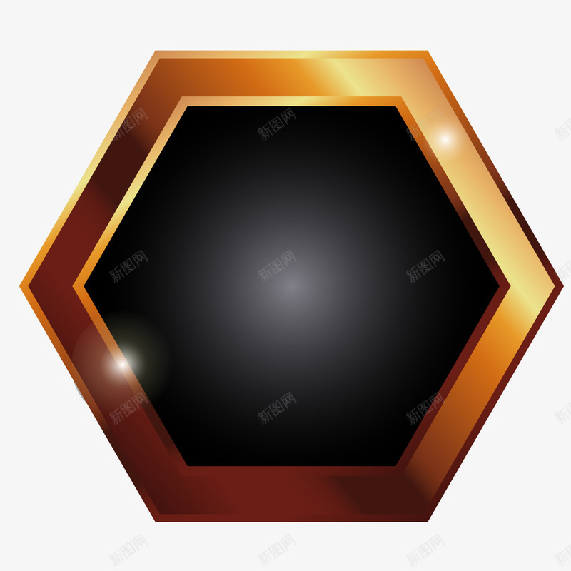 金色六边形质感边框矢量图ai免抠素材_新图网 https://ixintu.com 质感 边框 金属 金色 矢量图