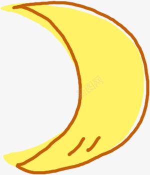 手绘黄色卡通月亮图标png_新图网 https://ixintu.com 卡通 图标 月亮 黄色