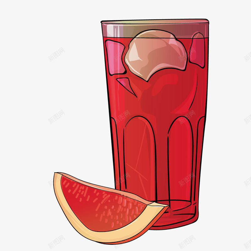 西柚汁png免抠素材_新图网 https://ixintu.com 果汁 橙子 玻璃杯 红色
