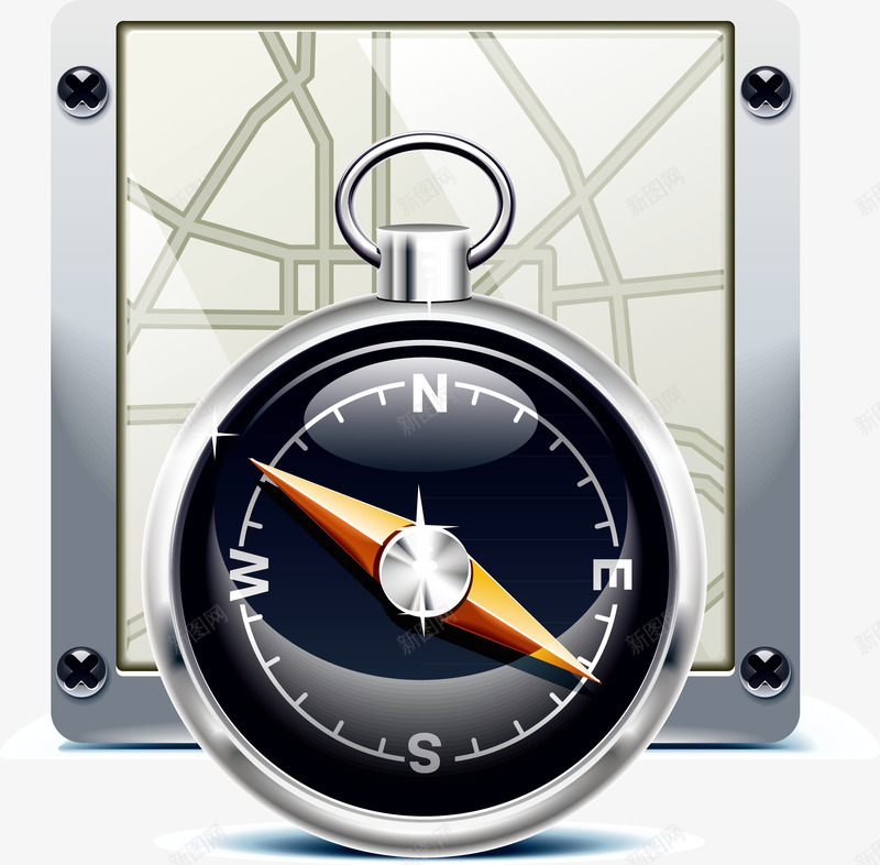 地图指南针科技元素png免抠素材_新图网 https://ixintu.com 地图 导航矢量 手绘 指南针 科技