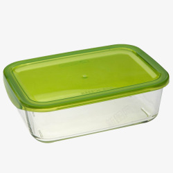 绿色盖子玻璃材质的玻璃保鲜盒素材