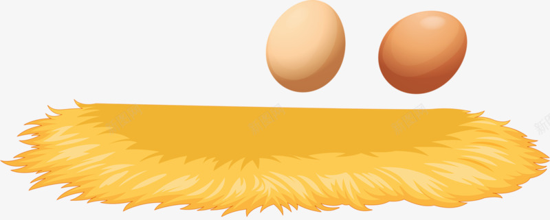 鸡窝里的两个鸡蛋png免抠素材_新图网 https://ixintu.com 两颗鸡蛋 营养 食物 鸡窝 鸡蛋