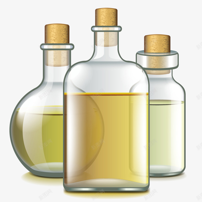 桶装油水png免抠素材_新图网 https://ixintu.com 化妆品 玻璃瓶子 瓶子 透明瓶子 食用油 黄色