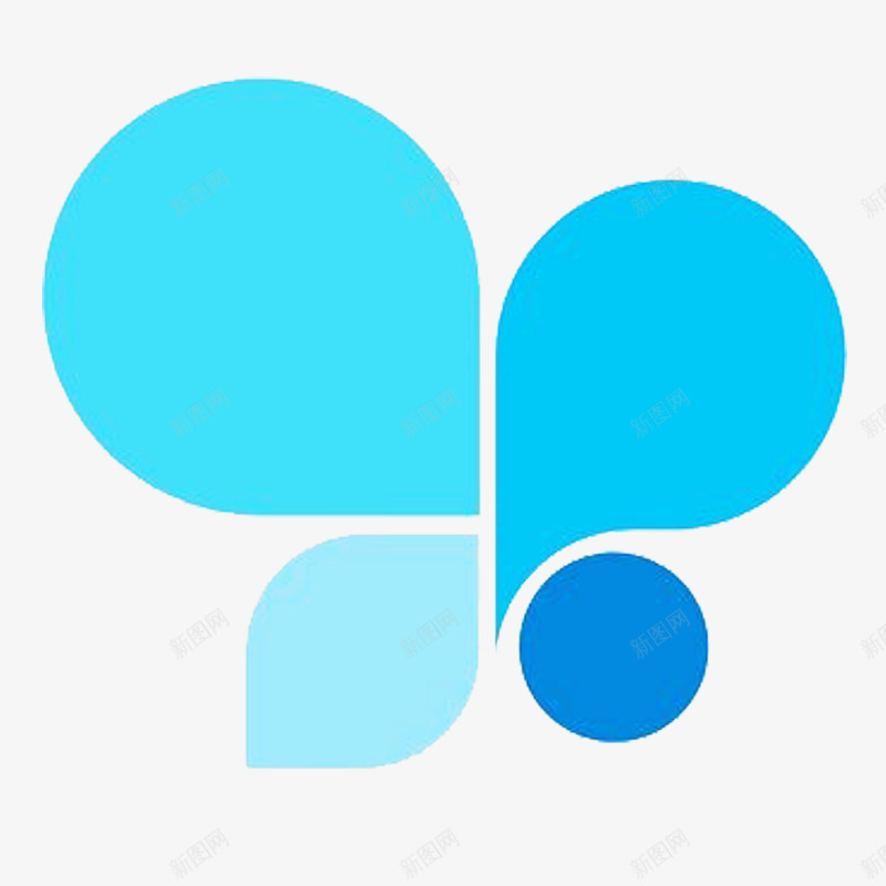 蓝色花朵标识图标png_新图网 https://ixintu.com logo 手绘 花店LOGO 花朵 蓝色