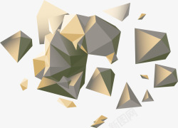 金色立体艺术爆炸性图案矢量图素材